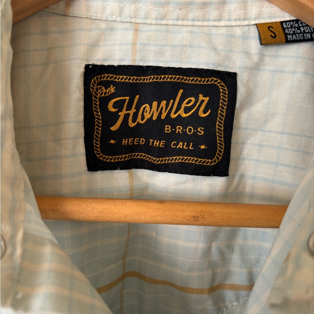 Howler Bros. Men’s Short Sleeve Western Pearl Button Down Shirt - Size S